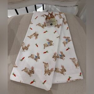 🐇 Spring Bunny Carrot Kitchen Tea Towels - Set of 2 NWT